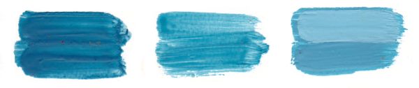 Planche de dégradé couleur encaustique Bleu cobalt turquoise